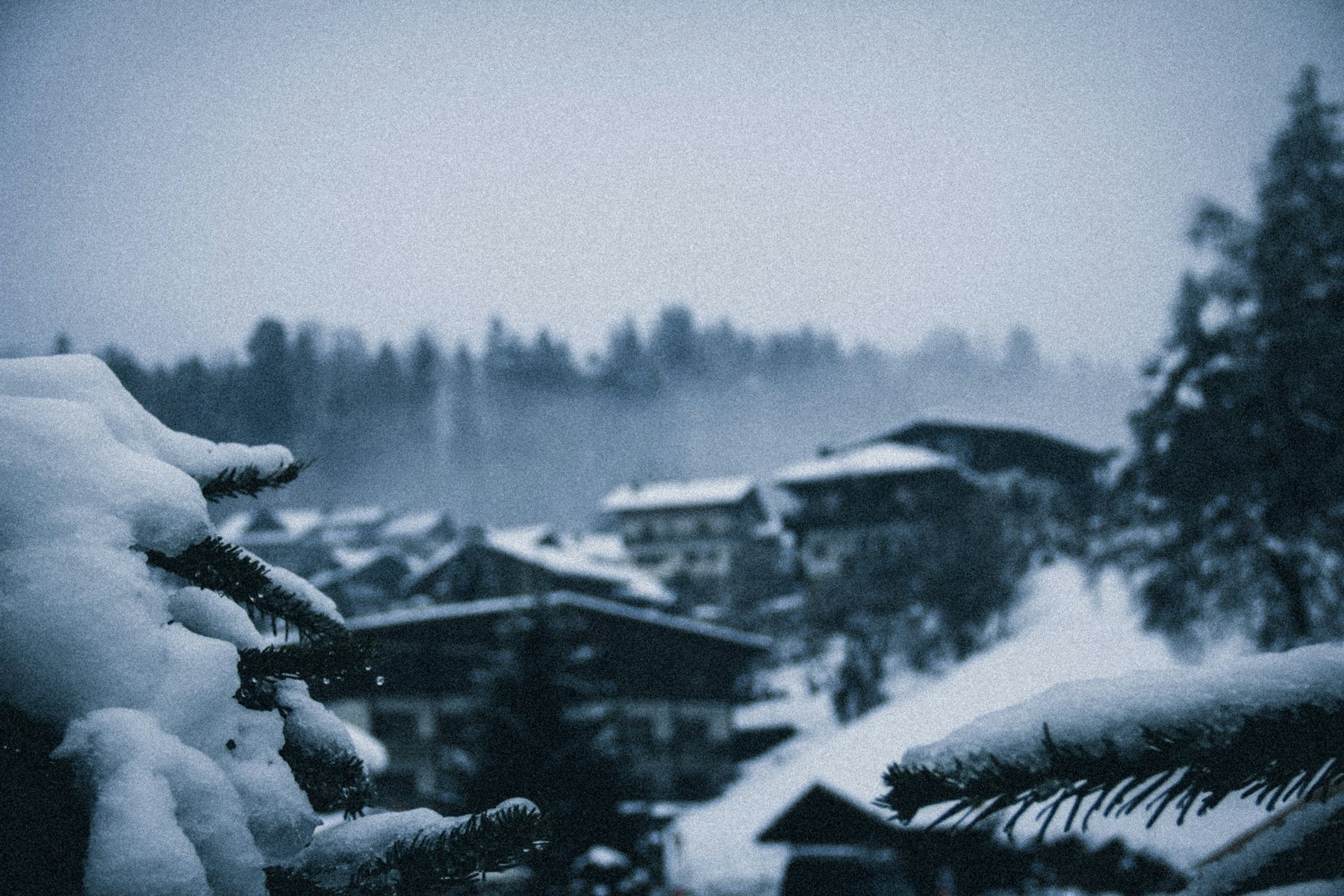 Village de Megève sous la neige